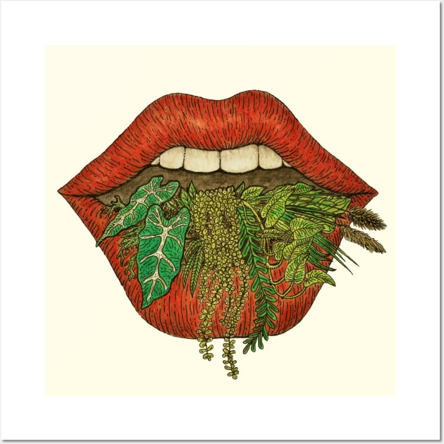 Mouth full of plants Wall Art by Bioshart